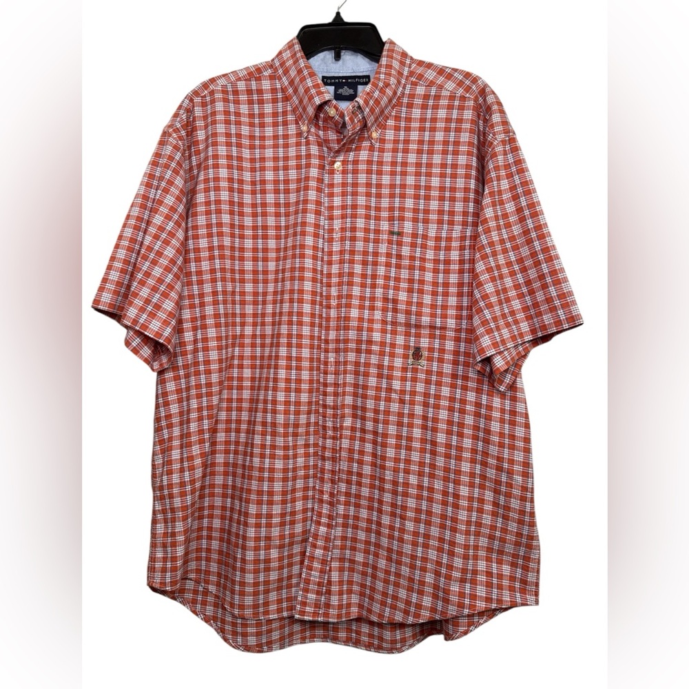 Bundle: 3 Tommy Hilfiger Shirts Mens XL W/ Crest Short Sleeve Multi Color Plaid